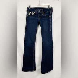 True Religion Womens Jean Joey Low Rise Bootcut Size 27 Y2K Designer Logo Luxury